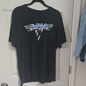 Van Halen Band Men's Black Graphic Print Crew Neck Short Sleeve T-Shirt Vintage